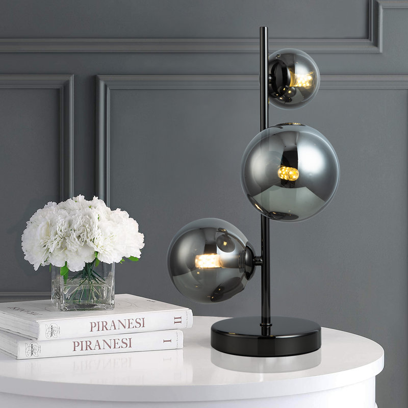 Orren Ellis Modern Table Lamp 3light Glass Globe Bedside Table Lamp